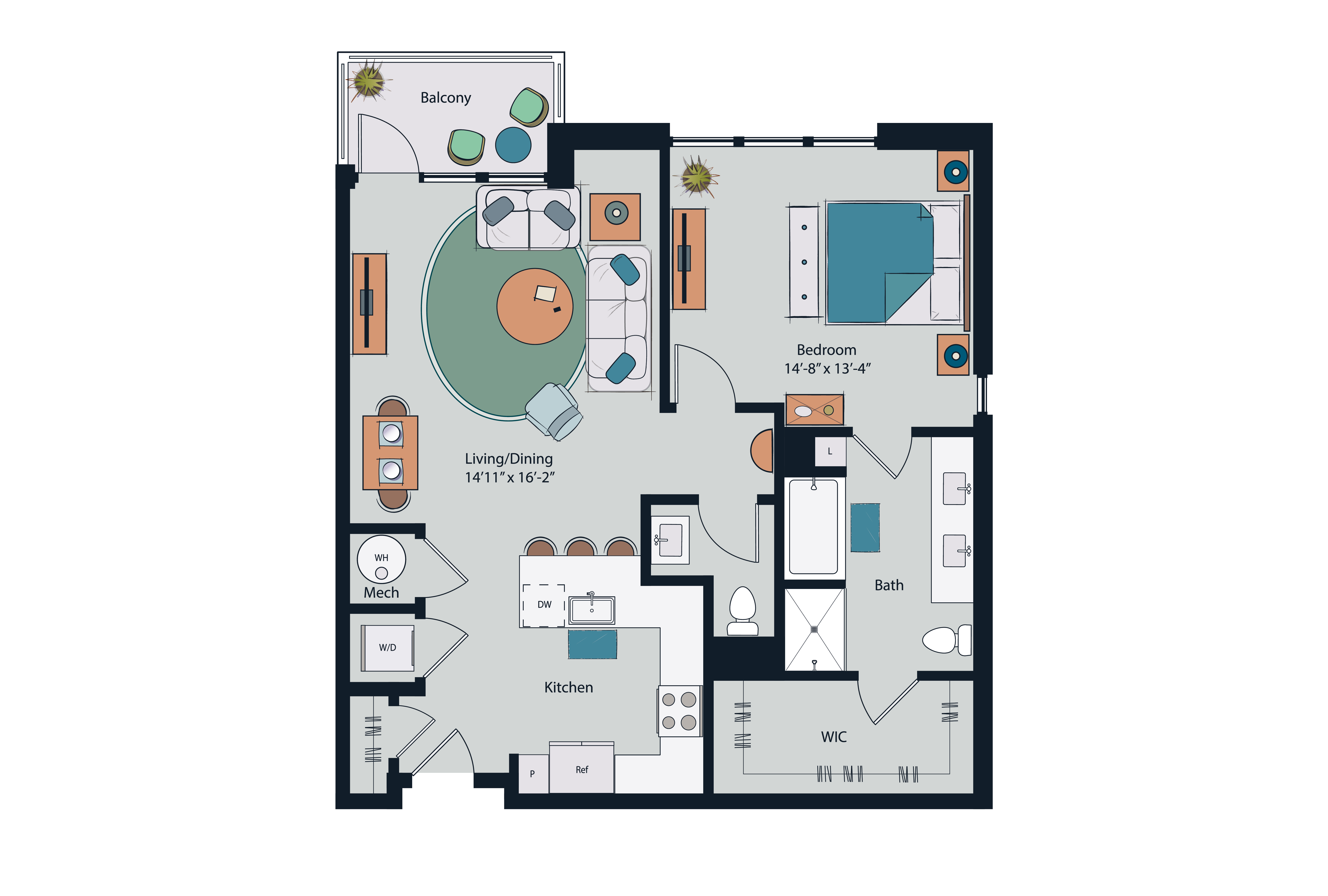 Floor plan layout diagram for A16